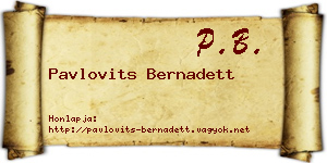 Pavlovits Bernadett névjegykártya
